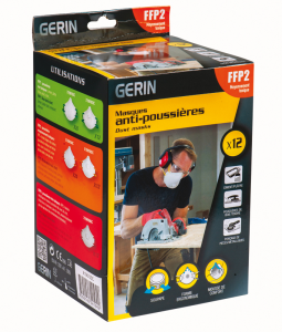 Masques soupape anti-poussières FFP2 - 12 pces